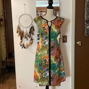 🎸🎸ILE animal print / floral midi cap sleeve dress